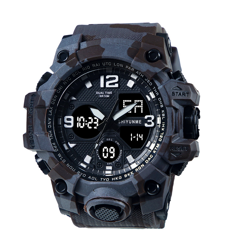 Big Mud King II Electronic Watch Outdoor Sports Waterproof Dual Movement Luminous Men's Watch
