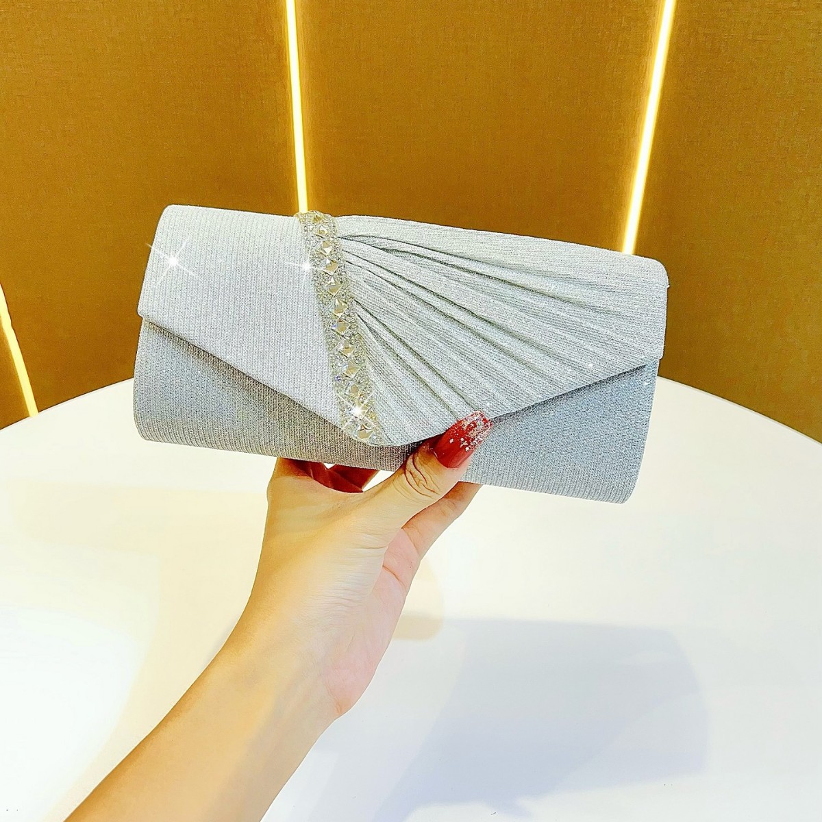 2025 new style handbag shiny rhinestone small handbag envelope bag lady female evening bag princess bag dress bag
