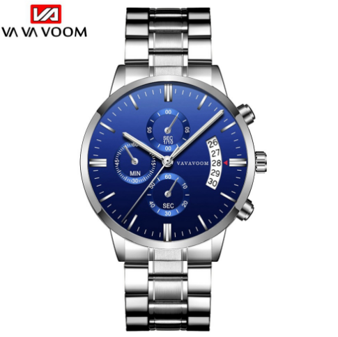 mechanical men's stainless steel with business casual calendar quartz watch