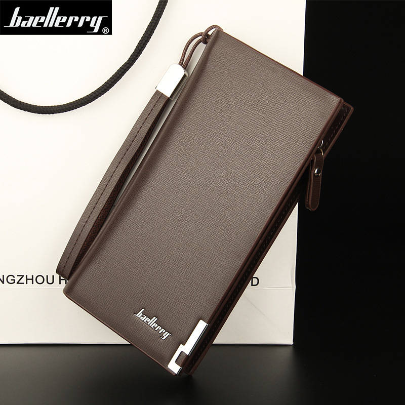 men's long wallet multifunctional zipper clutch European and American men's handbag wholesale factory spot