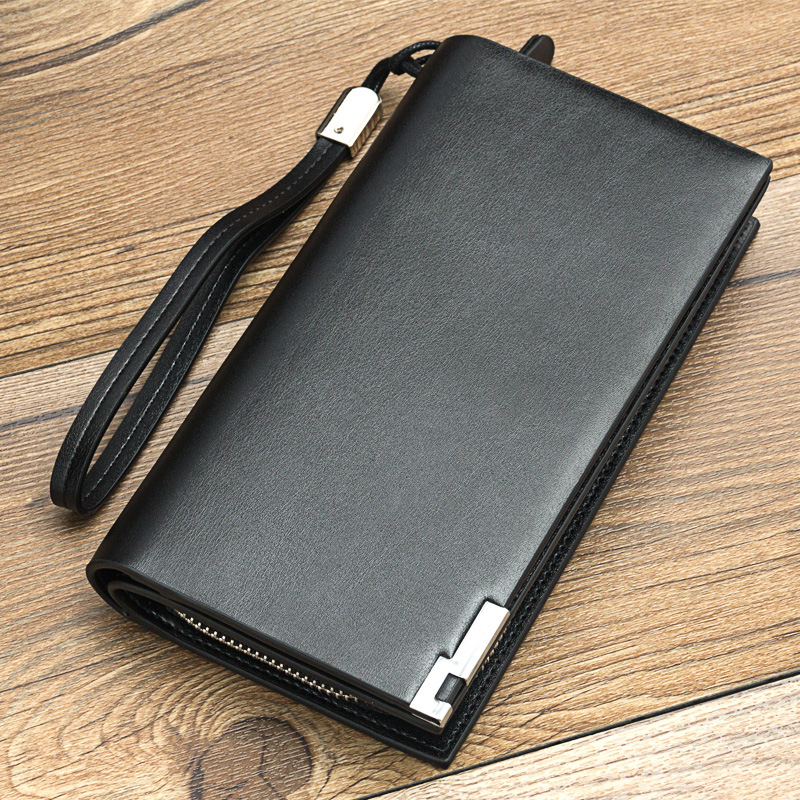 men's long wallet multifunctional zipper clutch European and American men's handbag wholesale factory spot