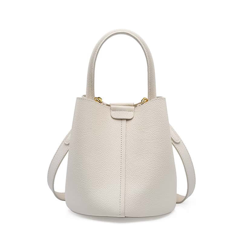 First layer cowhide bag 2024 new style bag women's bag messenger bag 2023 summer high-grade genuine leather handbag bucket