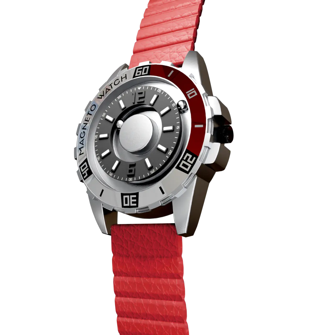 Uranus Red synthetic leather magnetic red