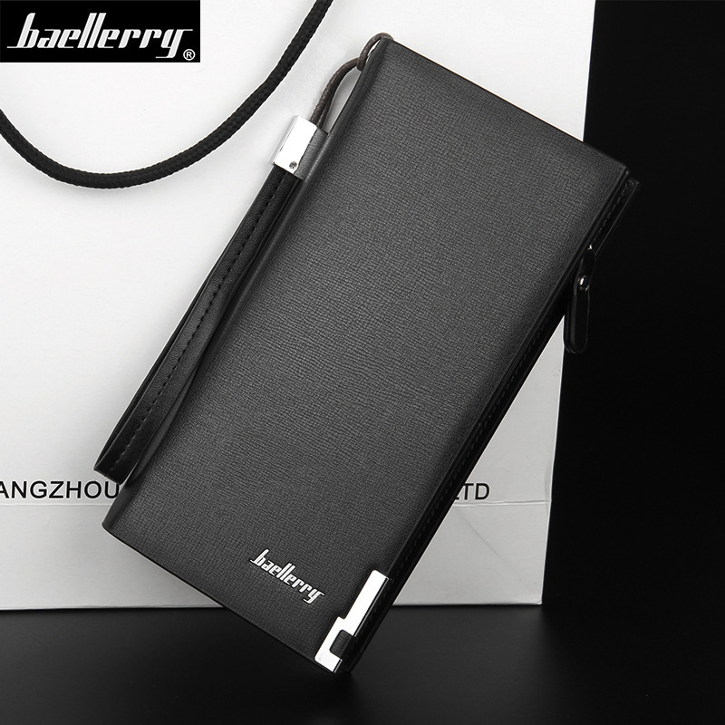 men's long wallet multifunctional zipper clutch European and American men's handbag wholesale factory spot