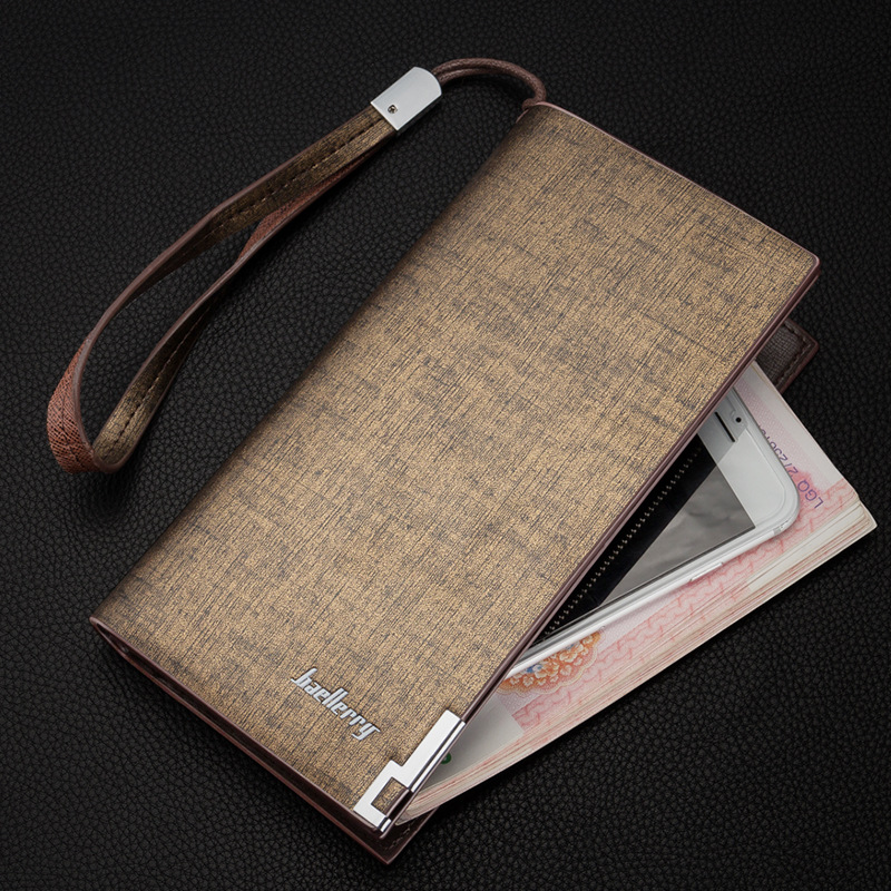 men's long wallet multifunctional zipper clutch European and American men's handbag wholesale factory spot