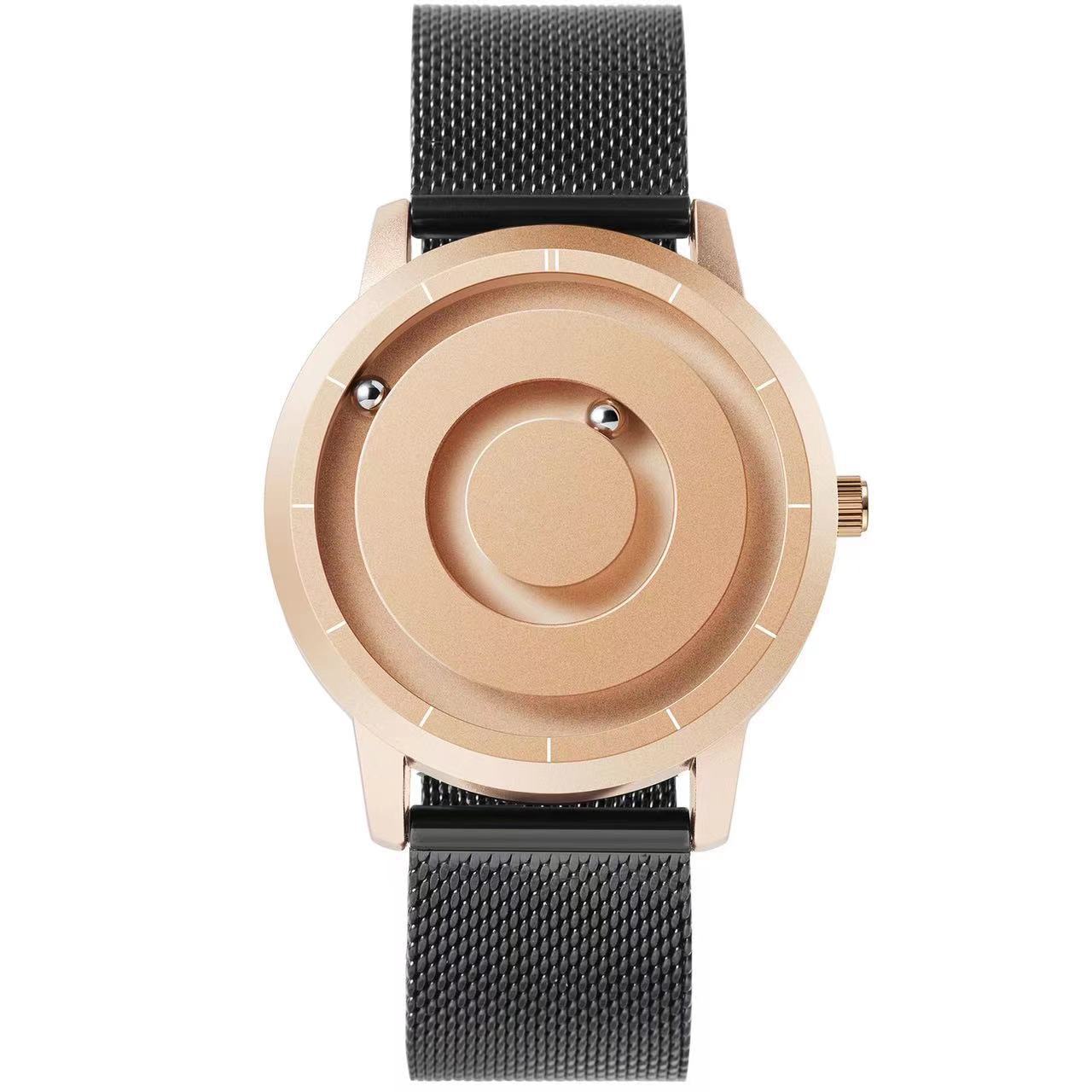 Magnetic levitation men's personalized simple creative glassless watch black technology fashion