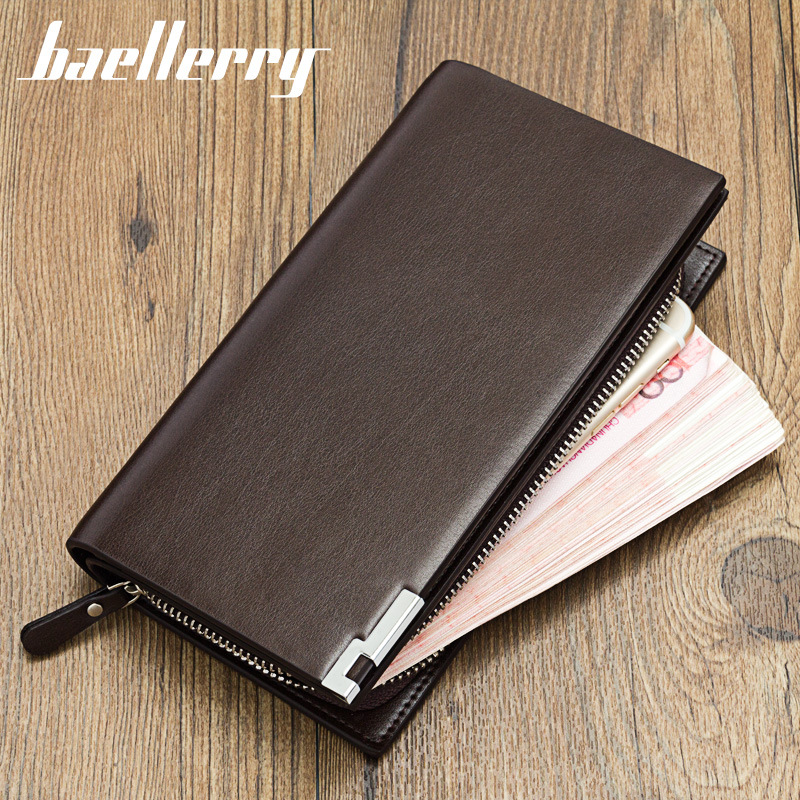 men's long wallet multifunctional zipper clutch European and American men's handbag wholesale factory spot