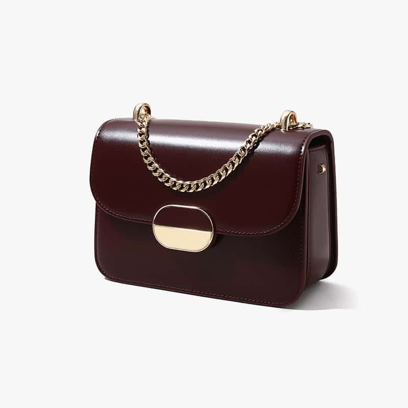 Hong Kong style women's fashion one-shoulder small square bag trendy small bag niche high-end genuine leather messenger bag envelope bag
