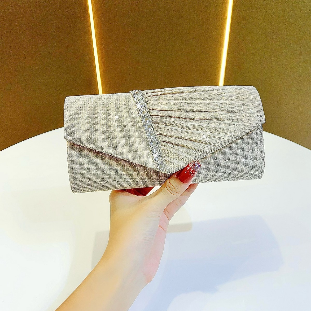 2025 new style handbag shiny rhinestone small handbag envelope bag lady female evening bag princess bag dress bag