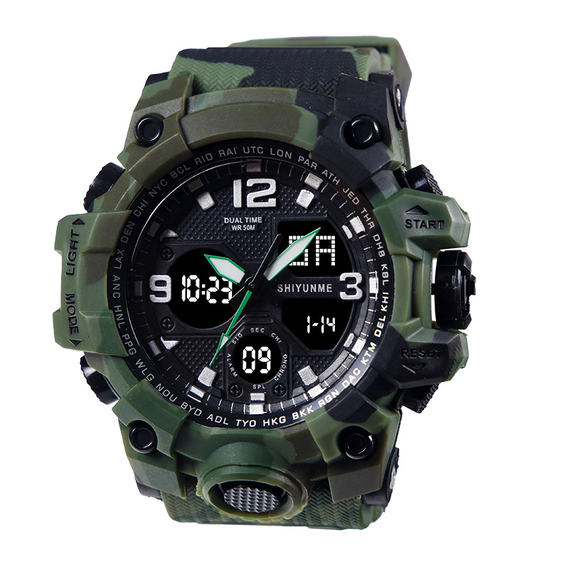 Big Mud King II Electronic Watch Outdoor Sports Waterproof Dual Movement Luminous Men's Watch